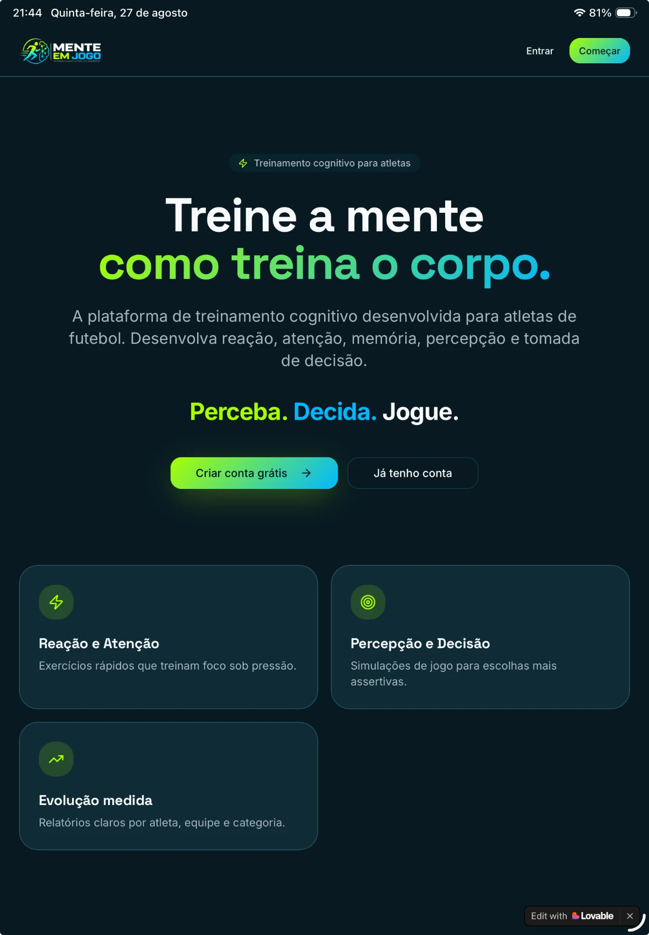 Versão tablet
