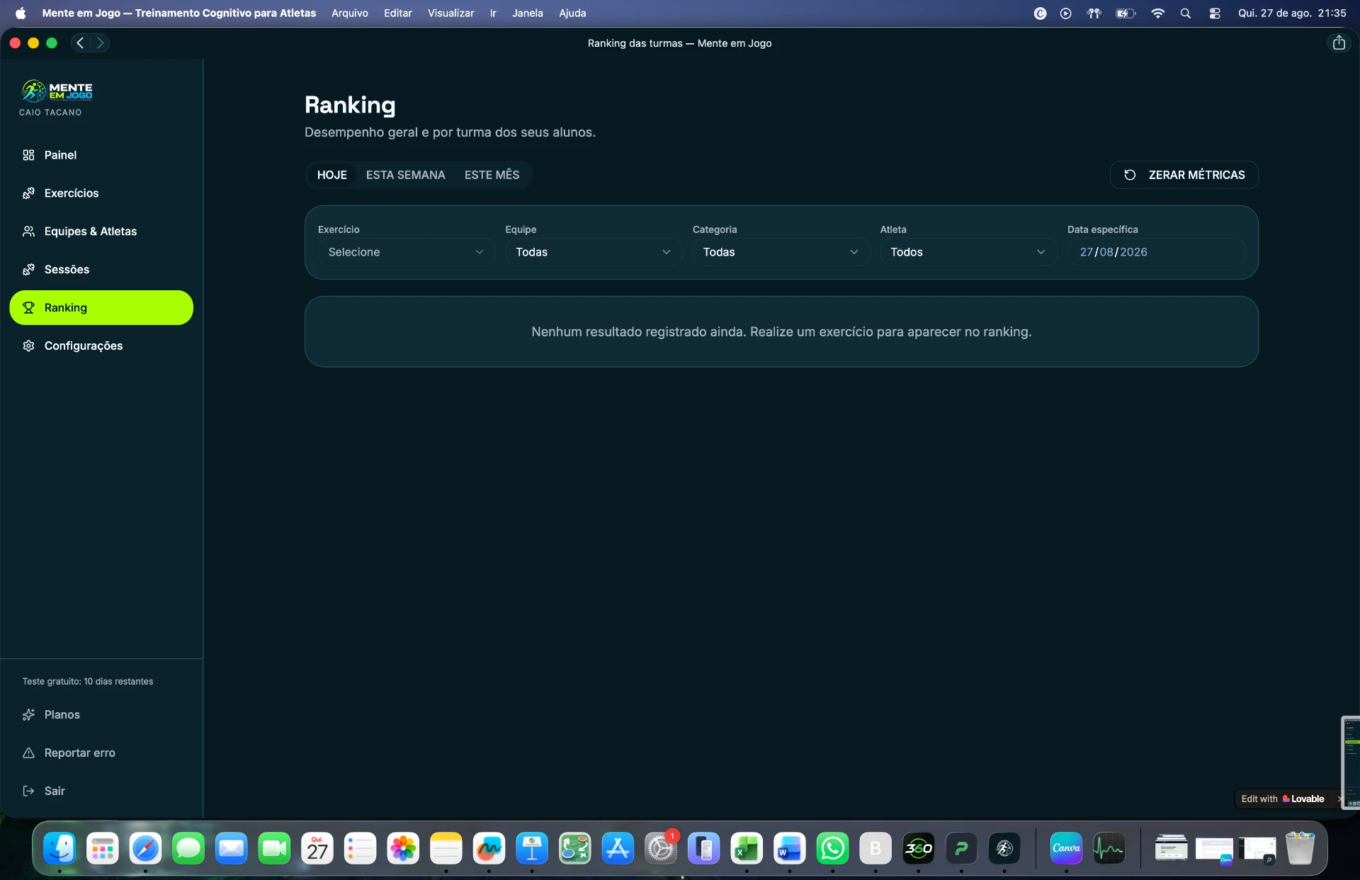 Screenshot — Ranking
