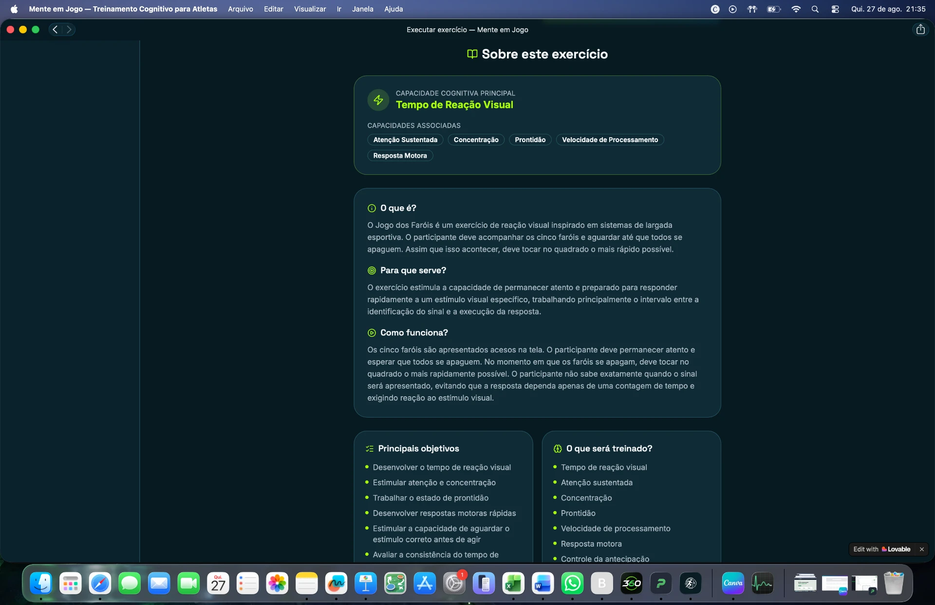 Screenshot — Explicação do exercício